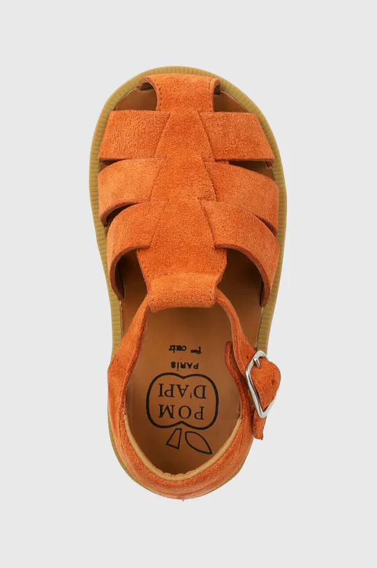 oranžna Otroški usnjeni sandali Calvin Klein