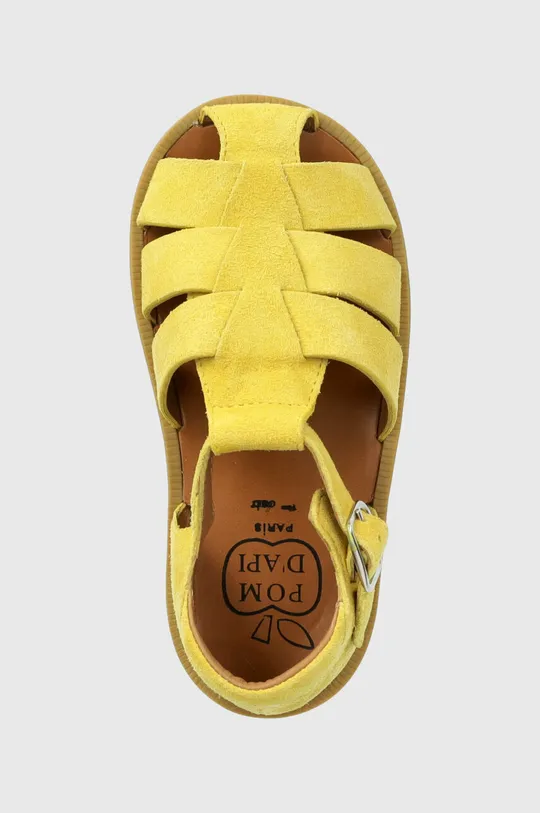 rumena Otroški sandali iz semiša Pom D'api