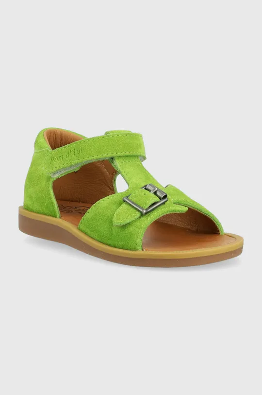 Detské semišové sandále Pom D'api zelená