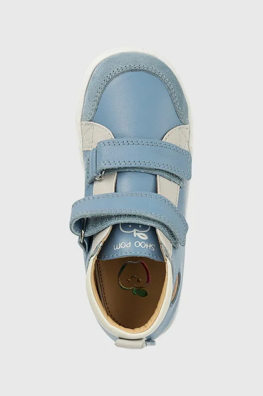 μπλε Δερμάτινα παιδικά κλειστά παπούτσια Shoo Pom