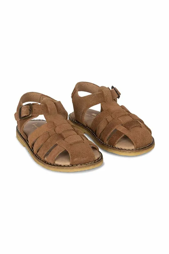 Detské semišové sandále Konges Sløjd béžová