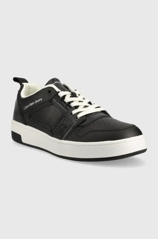 Δερμάτινα αθλητικά παπούτσια Calvin Klein Jeans YM0YM00575 BASKET CUPSOLE R LTH-TPU INSERT μαύρο
