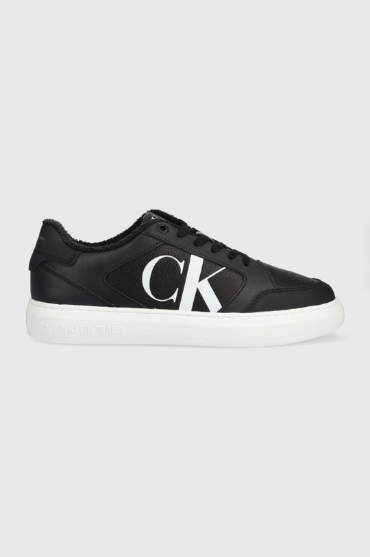 fekete Calvin Klein Jeans bőr sportcipő YM0YM00573 CASUAL CUPSOLE LTH-PU MONO Férfi