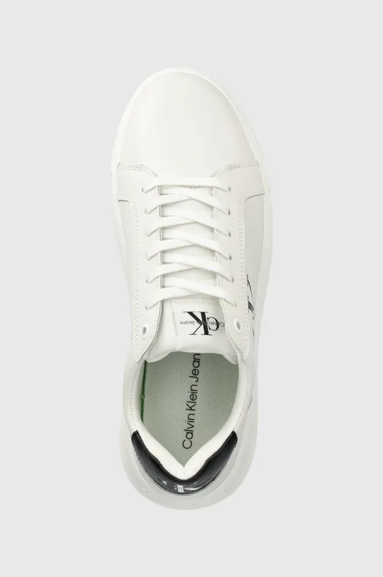 biały Calvin Klein Jeans sneakersy skórzane YM0YM00681 CHUNKY CUPSOLE MONOLOGO