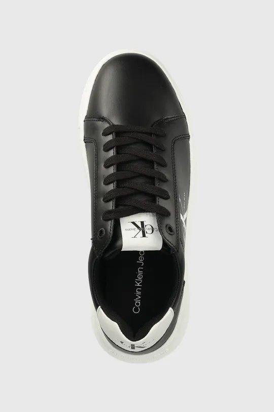 μαύρο Δερμάτινα αθλητικά παπούτσια Calvin Klein Jeans YM0YM00681 CHUNKY CUPSOLE MONOLOGO