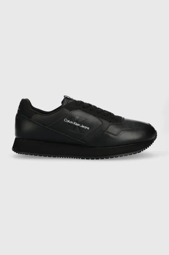 μαύρο Δερμάτινα αθλητικά παπούτσια Calvin Klein Jeans YM0YM00581 RETRO RUNNER LTH-PU MONO PATCH Ανδρικά