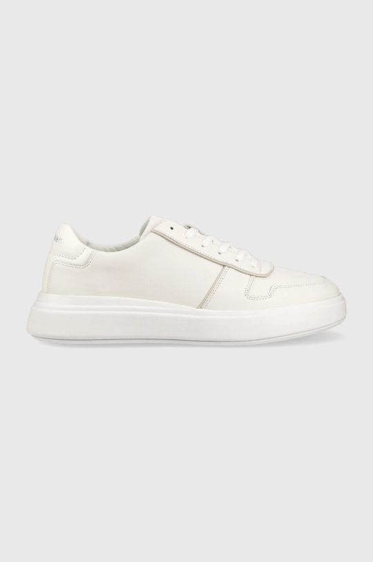 bela Usnjene superge Calvin Klein HM0HM00992 LOW TOP LACE UP PIPING Moški