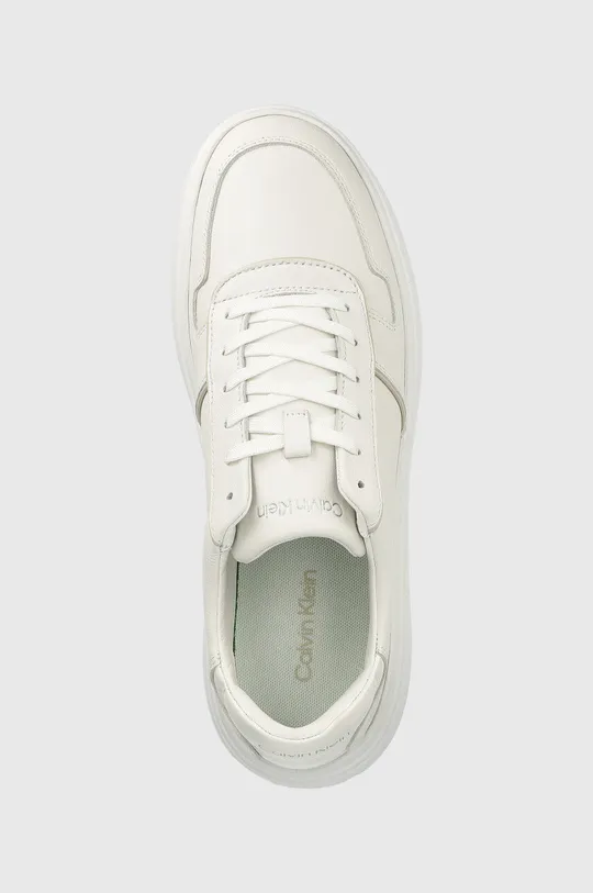 biały Calvin Klein sneakersy skórzane HM0HM00992 LOW TOP LACE UP PIPING
