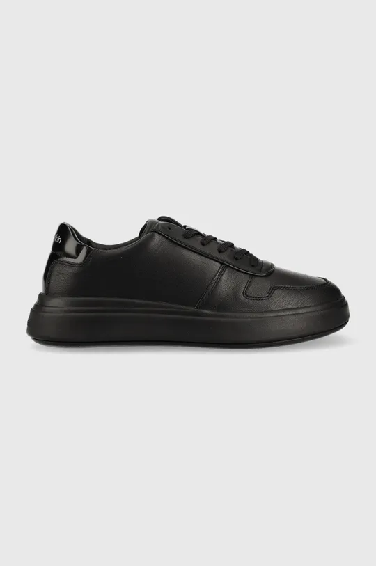 czarny Calvin Klein sneakersy skórzane HM0HM00992 LOW TOP LACE UP PIPING Męski