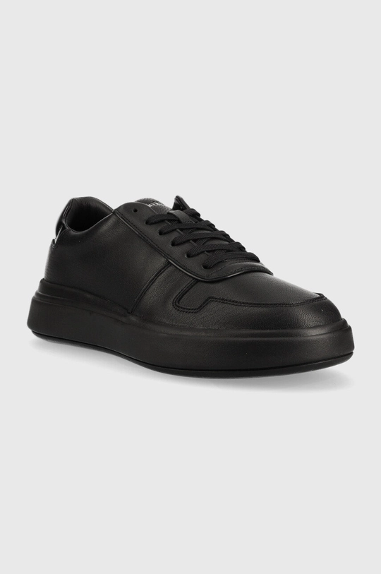 Δερμάτινα αθλητικά παπούτσια Calvin Klein HM0HM00992 LOW TOP LACE UP PIPING μαύρο