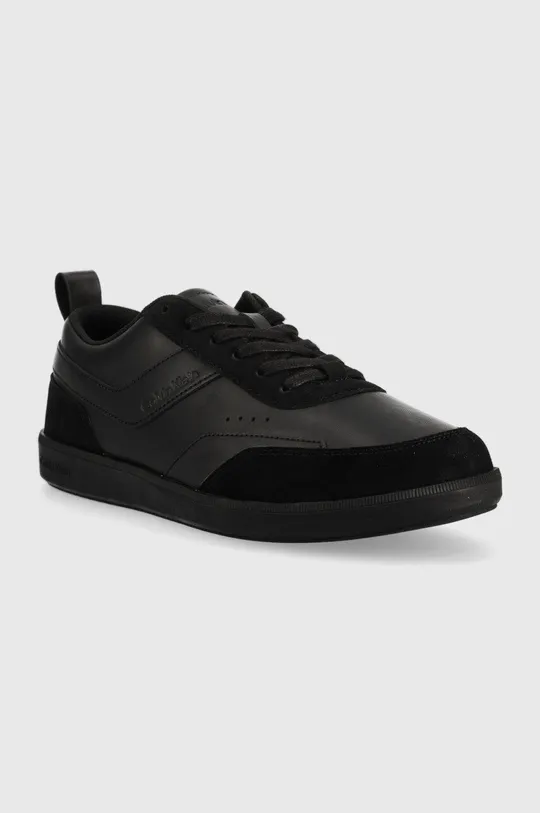 Δερμάτινα αθλητικά παπούτσια Calvin Klein HM0HM00851 LOW TOP LACE UP LTH MIX μαύρο