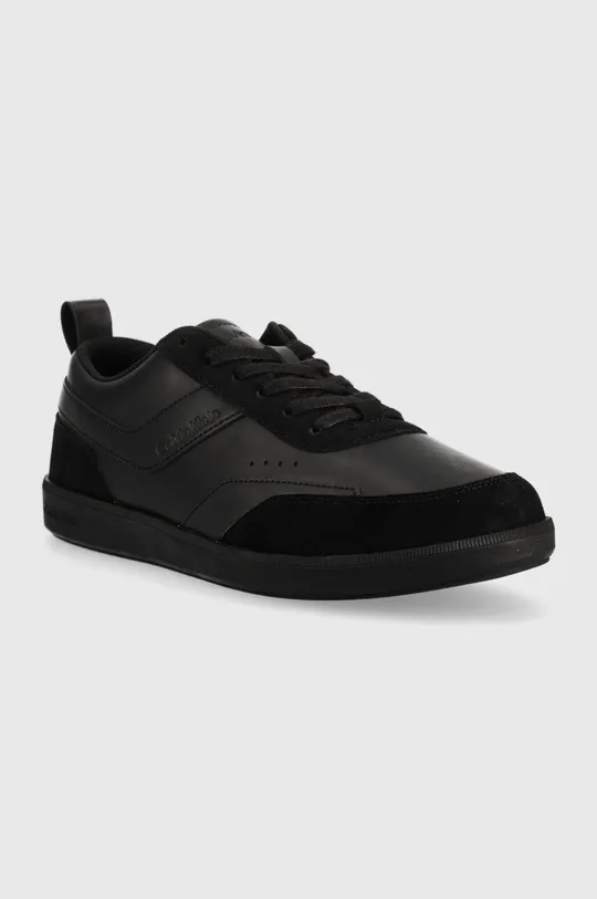 Calvin Klein bőr sportcipő HM0HM00851 LOW TOP LACE UP LTH MIX fekete