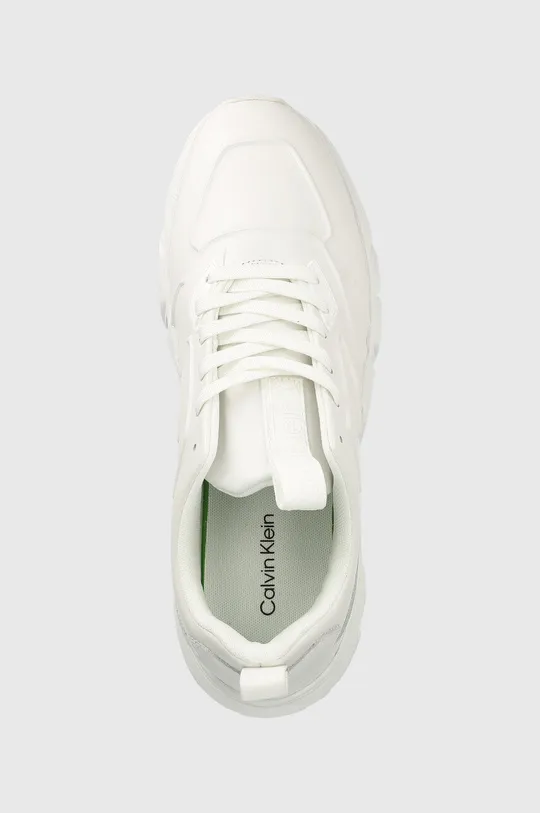 biały Calvin Klein sneakersy skórzane LOW TOP LACE UP LTH HF