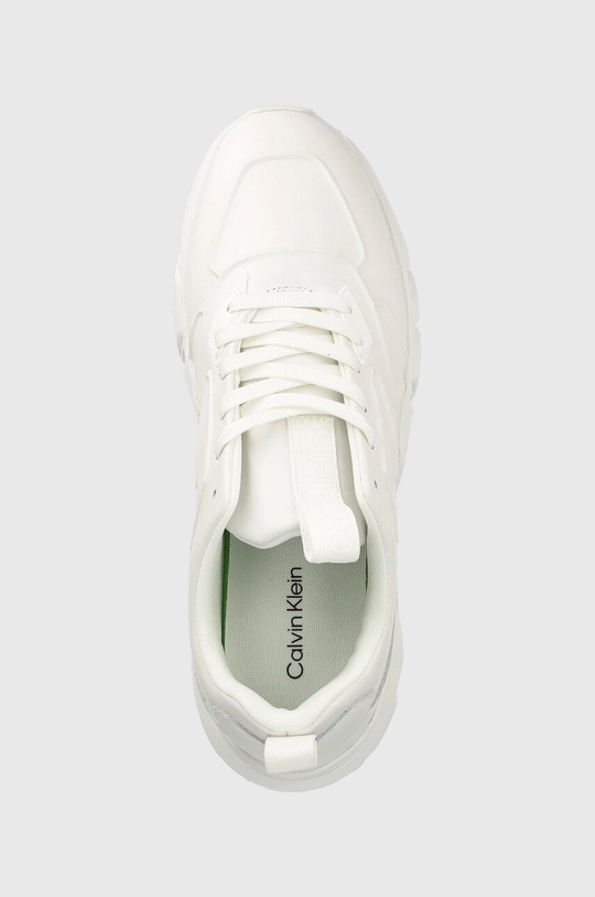 biela Kožené tenisky Calvin Klein LOW TOP LACE UP LTH HF