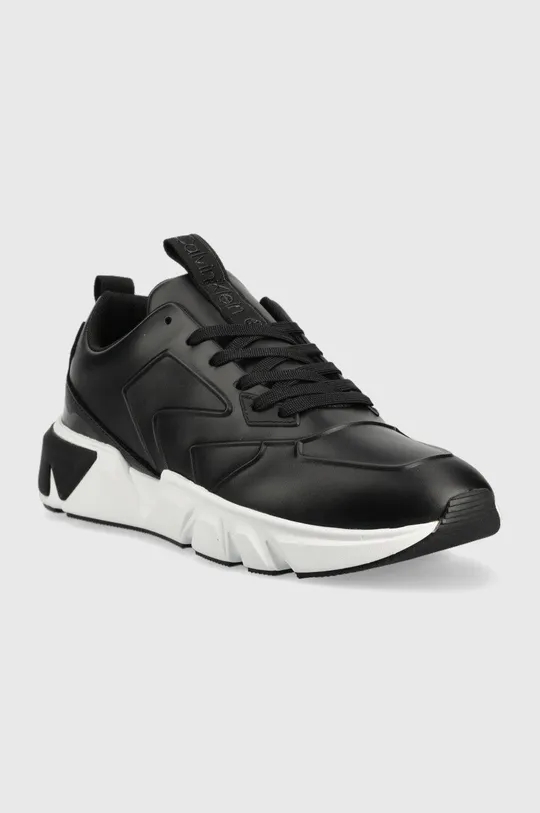 Calvin Klein sneakers in pelle LOW TOP LACE UP LTH HF nero