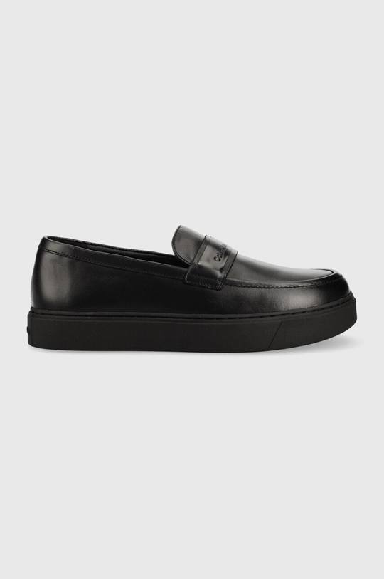 fekete Calvin Klein bőr mokaszin HM0HM00990 LOW TOP MOC HYBRID LTH Férfi