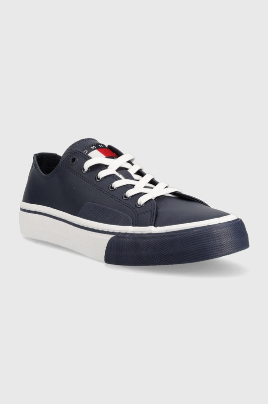 Tommy Jeans sportcipő Leather Vulc Tjm Ess sötétkék