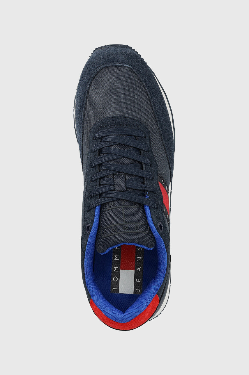 granatowy Tommy Jeans sneakersy EM0EM01136 TOMMY JEANS LEATHER RUNNER