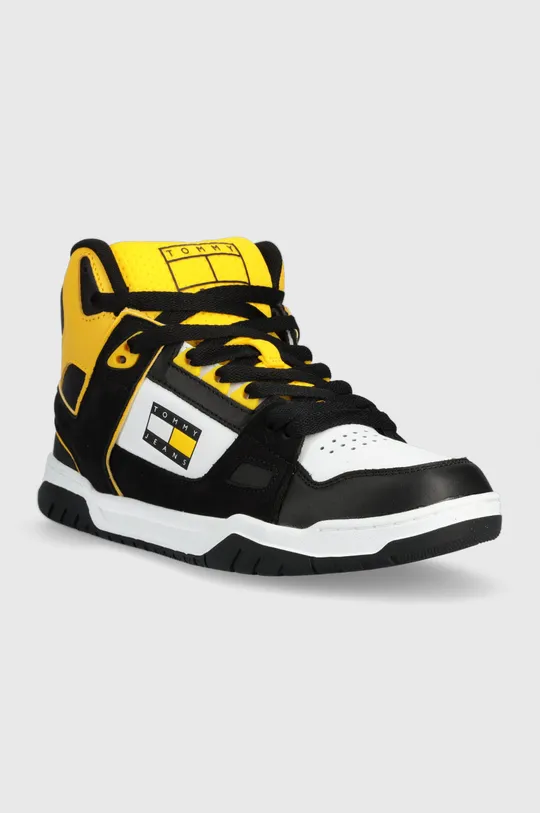 Δερμάτινα αθλητικά παπούτσια Tommy Jeans Em0em01108 Tommy Jeans Mid Cut Droid κίτρινο