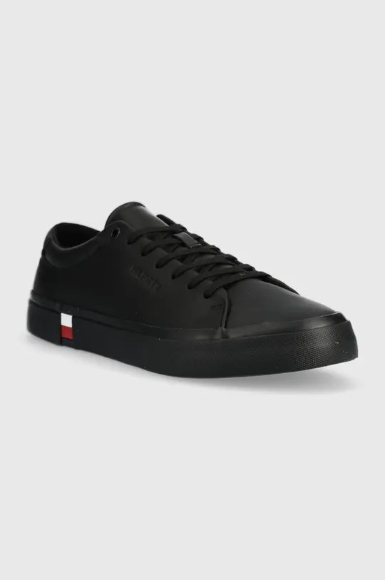 Kožne tenisice Tommy Hilfiger FM0FM04351 MODERN VULC CORPORATE LEATHER crna