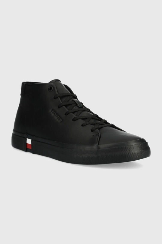 Usnjene superge Tommy Hilfiger FM0FM04352 MODERN VULC HI CORPORATE LEA črna