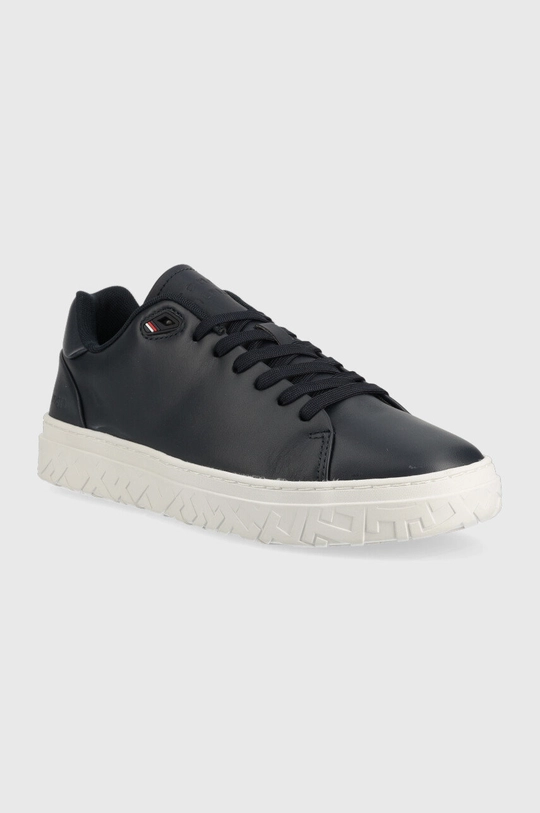 Tommy Hilfiger sneakersy skórzane MODERN ICONIC COURT CUP LEATHER granatowy