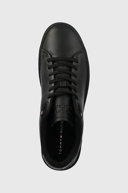 μαύρο Δερμάτινα αθλητικά παπούτσια Tommy Hilfiger MODERN ICONIC COURT CUP LEATHER