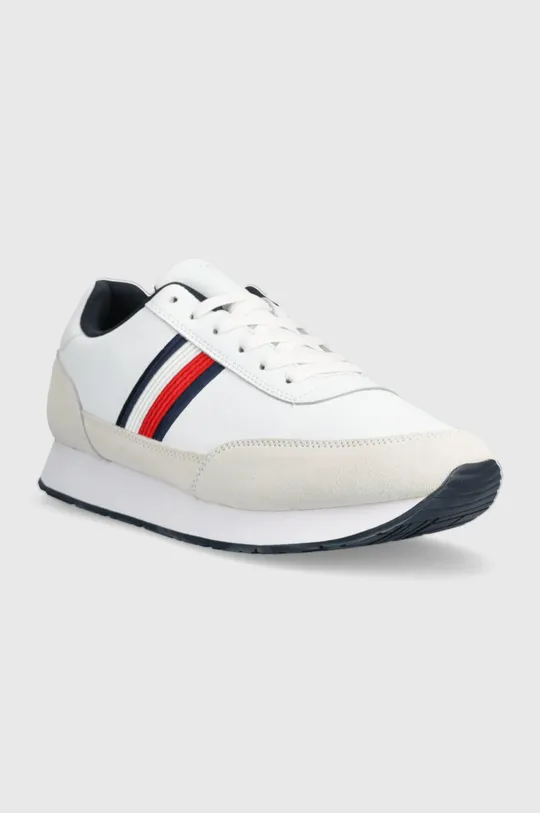 Δερμάτινα αθλητικά παπούτσια Tommy Hilfiger FM0FM04397 CORE EVA RUNNER CORPORATE LEA λευκό