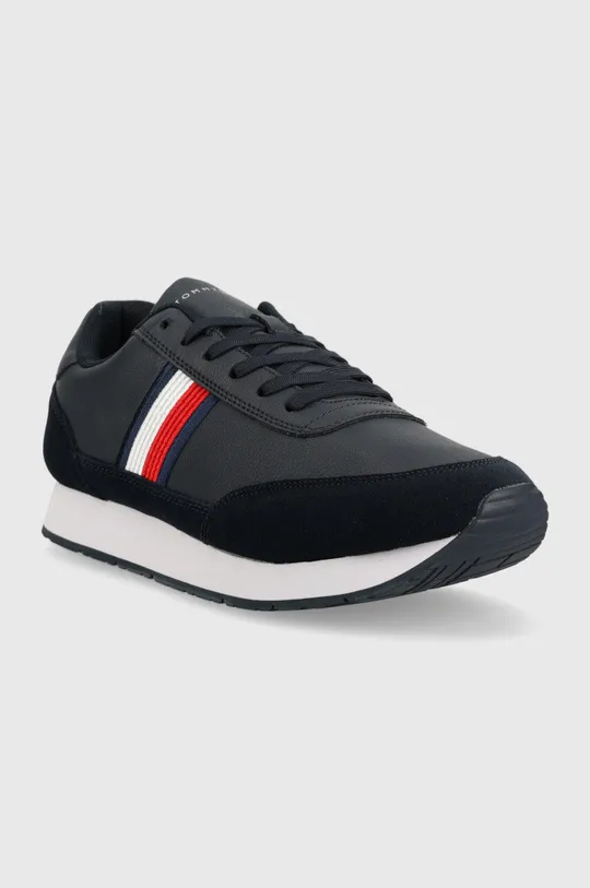 Kožne tenisice Tommy Hilfiger FM0FM04397 CORE EVA RUNNER CORPORATE LEA mornarsko plava