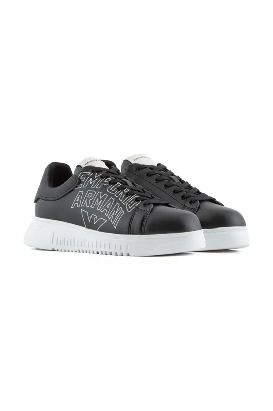 Emporio Armani sneakersy skórzane czarny