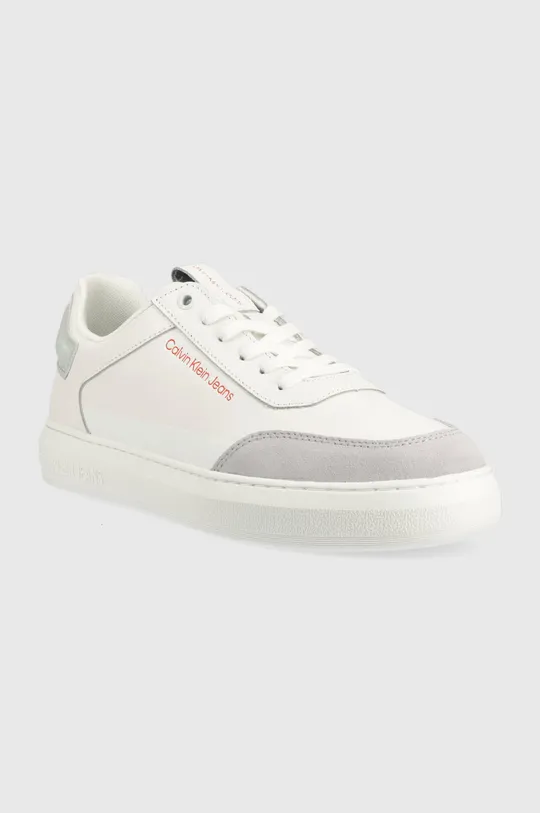Calvin Klein Jeans sneakers in pelle CASUAL CUPSOLE HIGH/LOW FREQ bianco