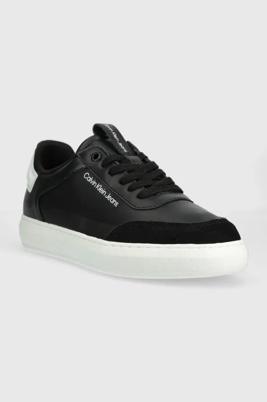 Calvin Klein Jeans sneakersy skórzane CASUAL CUPSOLE HIGH/LOW FREQ czarny