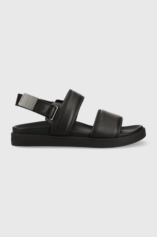 fekete Calvin Klein bőr szandál BACK STRAP SANDAL LTH Férfi