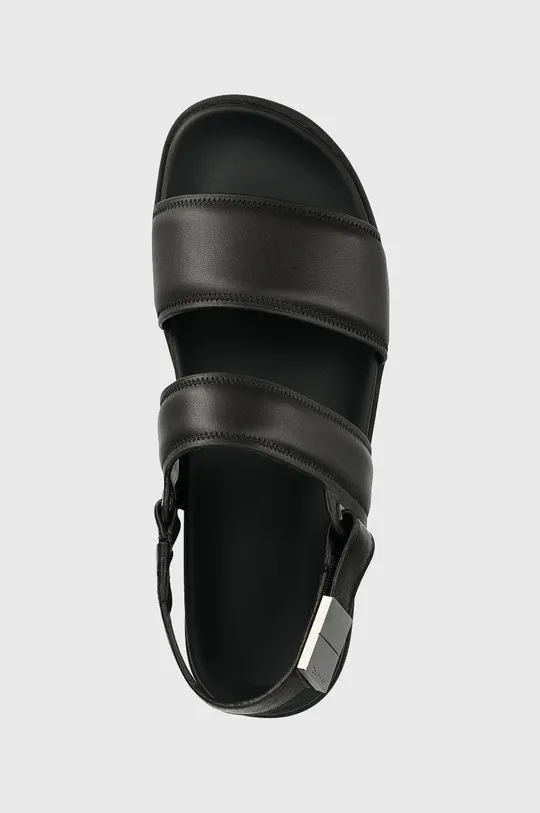 čierna Kožené sandále Calvin Klein BACK STRAP SANDAL LTH