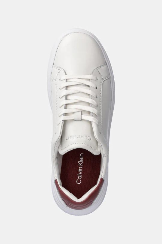 Кожени маратонки Calvin Klein LOW TOP LACE UP LTH бял HM0HM01016