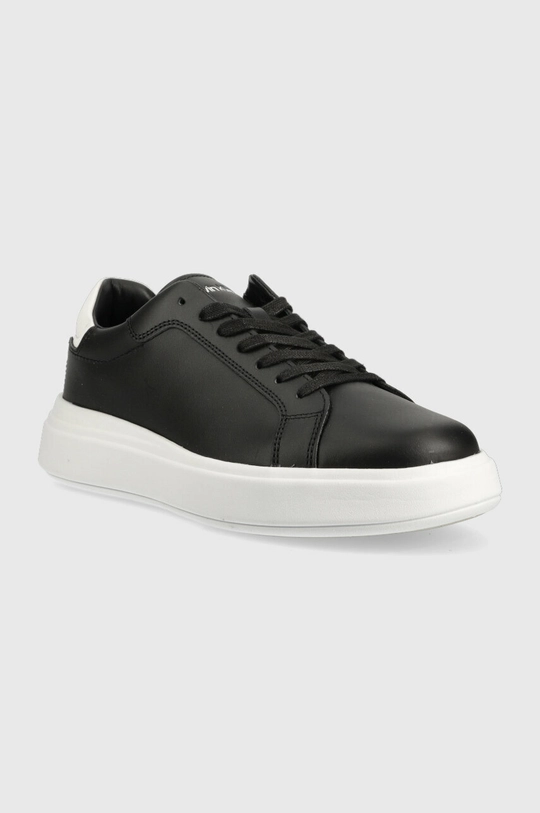 Kožne tenisice Calvin Klein LOW TOP LACE UP LTH crna