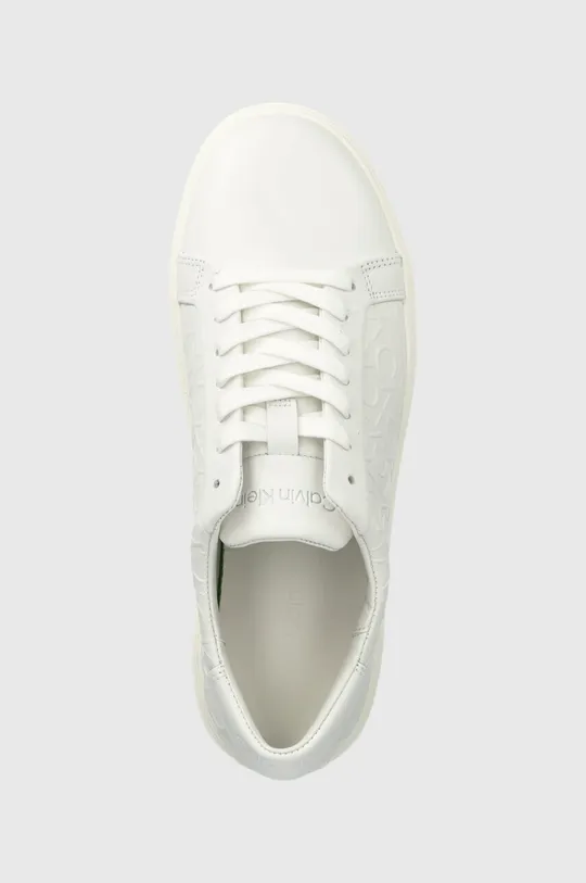bianco Calvin Klein sneakers in pelle LOW TOP LACE UP MONO HF
