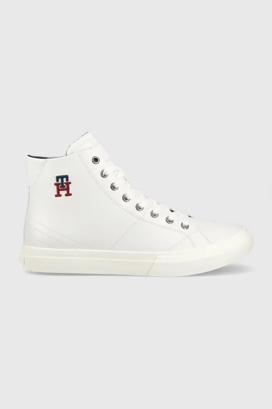 λευκό Δερμάτινα αθλητικά παπούτσια Tommy Hilfiger TH HI VULC STREET LEATHER Ανδρικά