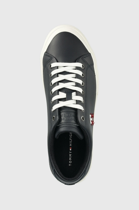 mornarsko modra Usnjene superge Tommy Hilfiger TH HI VULC STREET LOW LEATHER