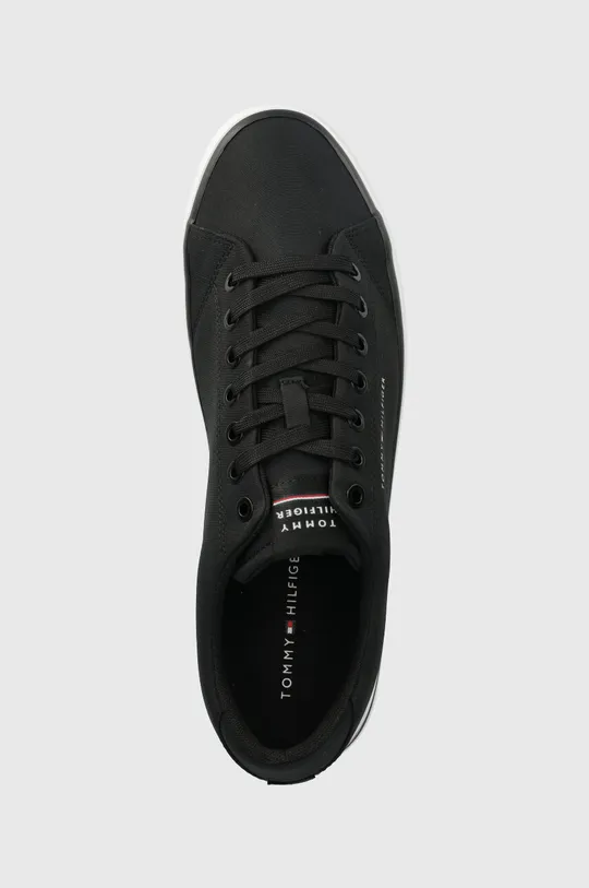 μαύρο Πάνινα παπούτσια Tommy Hilfiger TH HI VULC CORE LOW STRIPES