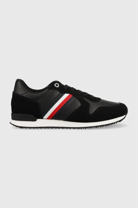 crna Tenisice Tommy Hilfiger ICONIC RUNNER STRIPES LEATHER Muški