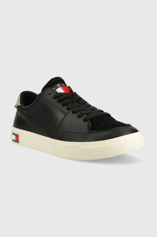 Tommy Jeans scarpe da ginnastica in pelle VULCANIZED ESS nero