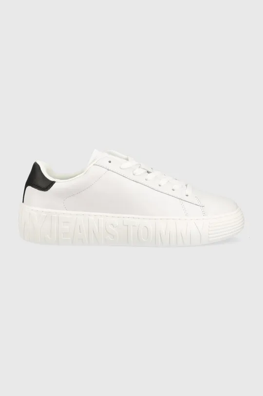 bianco Tommy Jeans sneakers in pelle LEATHER OUTSOLE Uomo