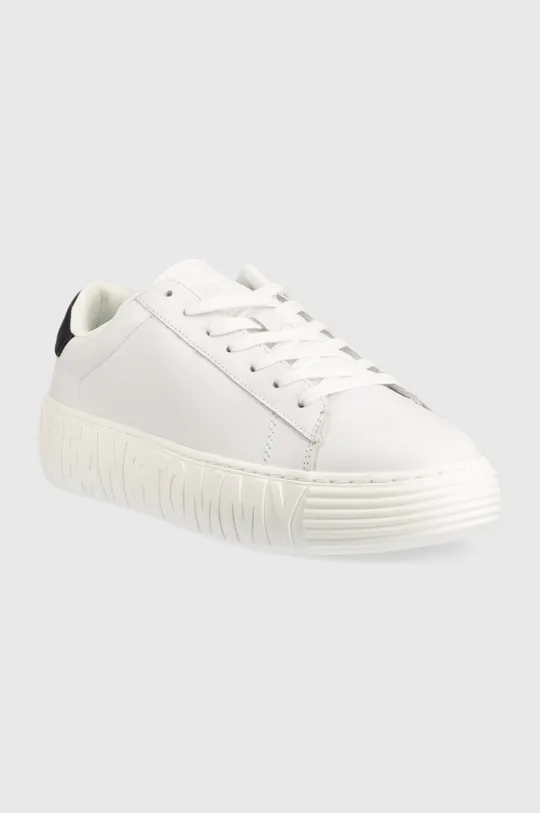 Δερμάτινα αθλητικά παπούτσια Tommy Jeans LEATHER OUTSOLE λευκό