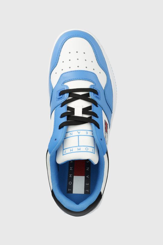 světle modrá Kožené sneakers boty Tommy Jeans BASKET LEATHER