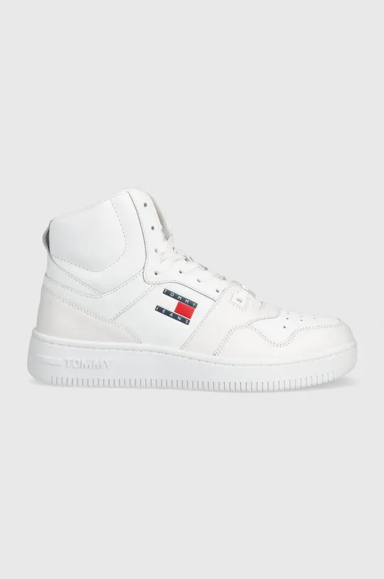 λευκό Δερμάτινα αθλητικά παπούτσια Tommy Jeans MID CUT BASKET Ανδρικά
