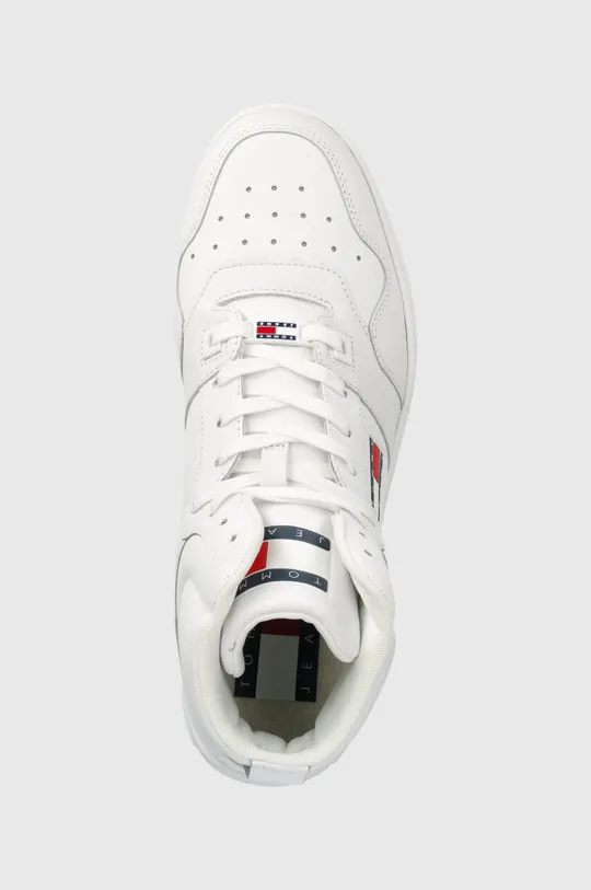 biały Tommy Jeans sneakersy skórzane MID CUT BASKET