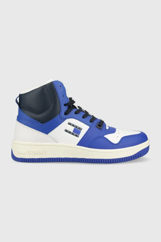 niebieski Tommy Jeans sneakersy skórzane MID CUT BASKET Męski