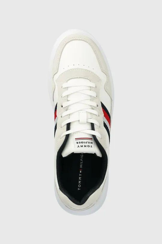 biały Tommy Hilfiger sneakersy LIGHTWEIGHT LEATHER MIX CUP