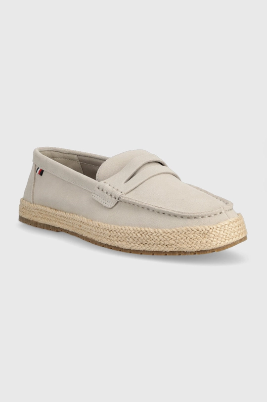 Semišové espadrilky Tommy Hilfiger TH ESPADRILLE CLASSIC SUEDE sivá